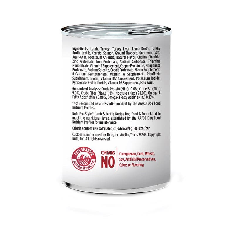 Nulo freestyle 52AL13 Dog Food, Wet, Lamb, Lentils, 13 oz, Can