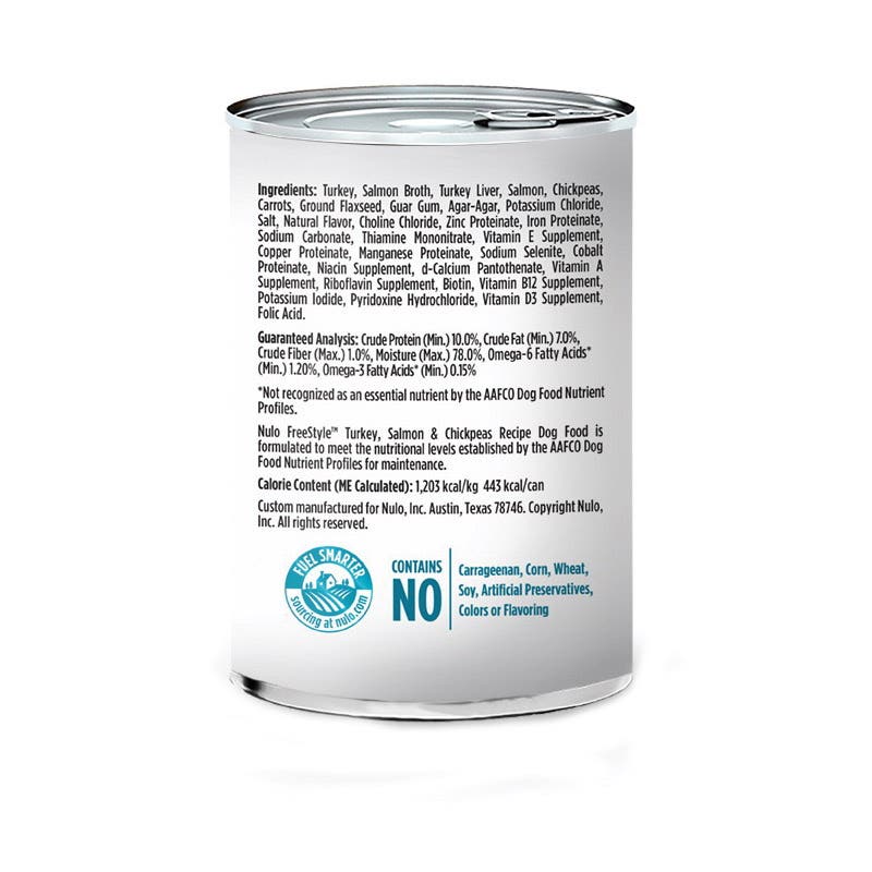Nulo freestyle 52AS13 Dog Food, Wet, Chickpeas, Salmon, Turkey, 13 oz, Can
