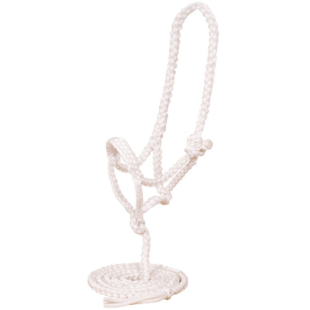 Oxbow Tack Flat Nose Braided Halter, Nylon, White