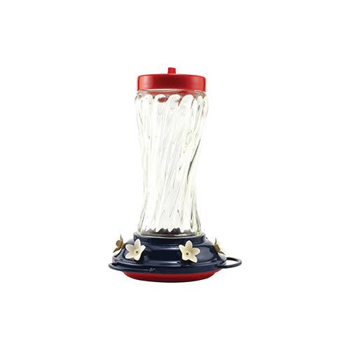 Woodlink Bird Feeder, Flower, Swirled, 16 oz, Glass, Hang Mounting