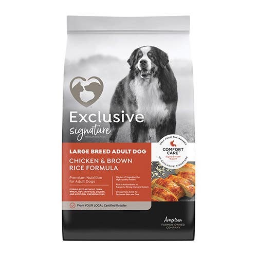 Exclusive Signature 3005431720 Dog Food, L Breed, Brown Rice, Chicken Flavor, 30 lb Bag