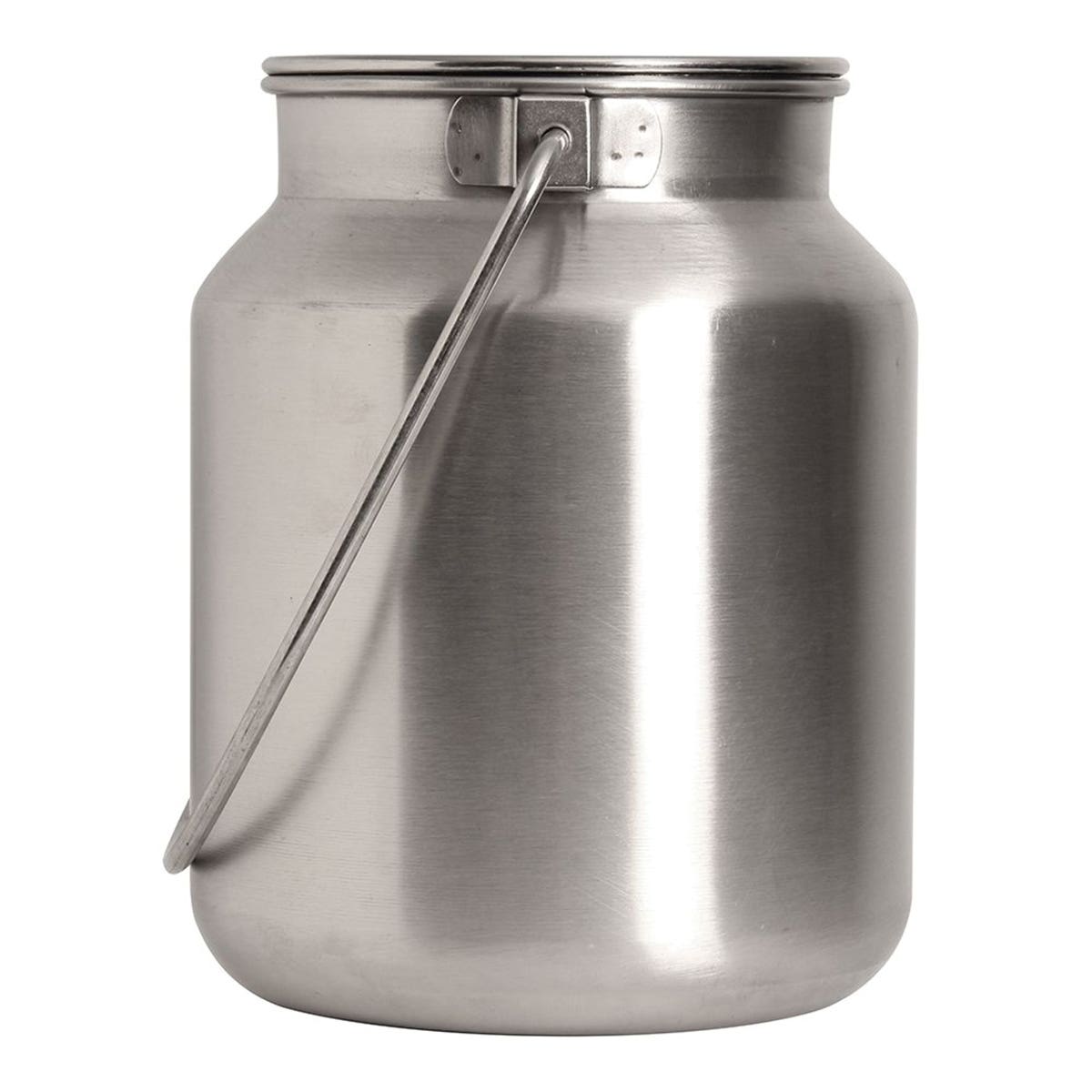 Lindy's Jug, 1 gal Capacity, Stainless Steel, 6-1/2 in Dia, 8-1/2 in H