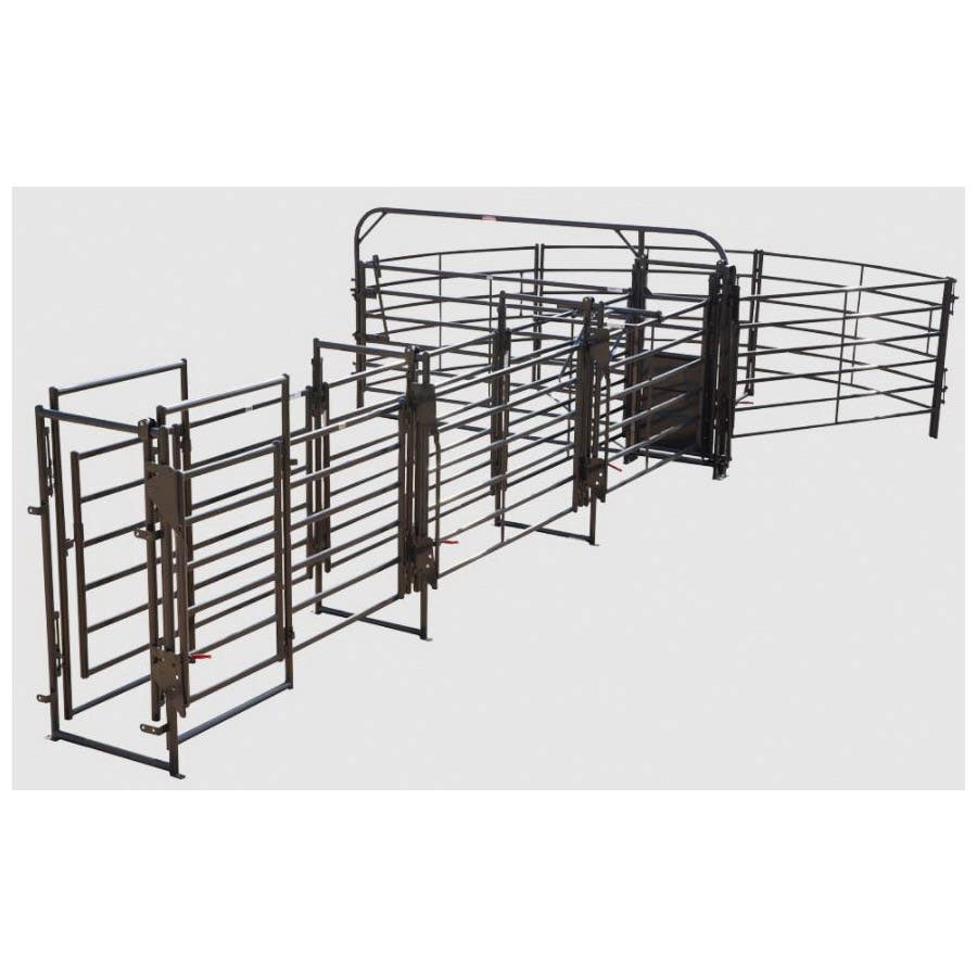 Priefert Premier Sweep 135° Model 20–24 ft Adjustable Alley with Block Gate and Palpation Panel