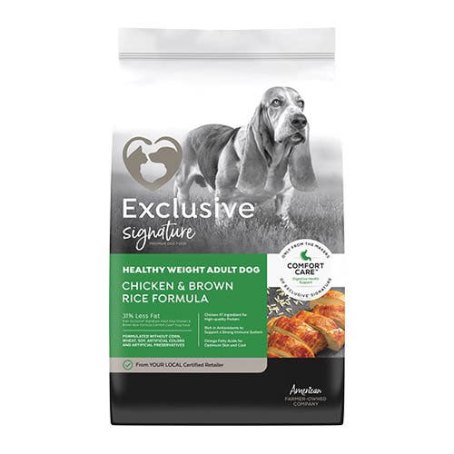 Exclusive Signature 3005430720 Dog Food, Brown Rice, Chicken Flavor, 30 lb
