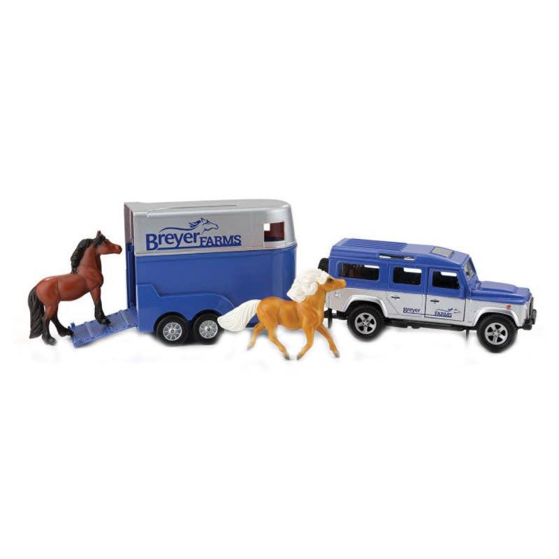 Breyer Land Rover and Tag-A-Long Trailer Playset, 4-Piece