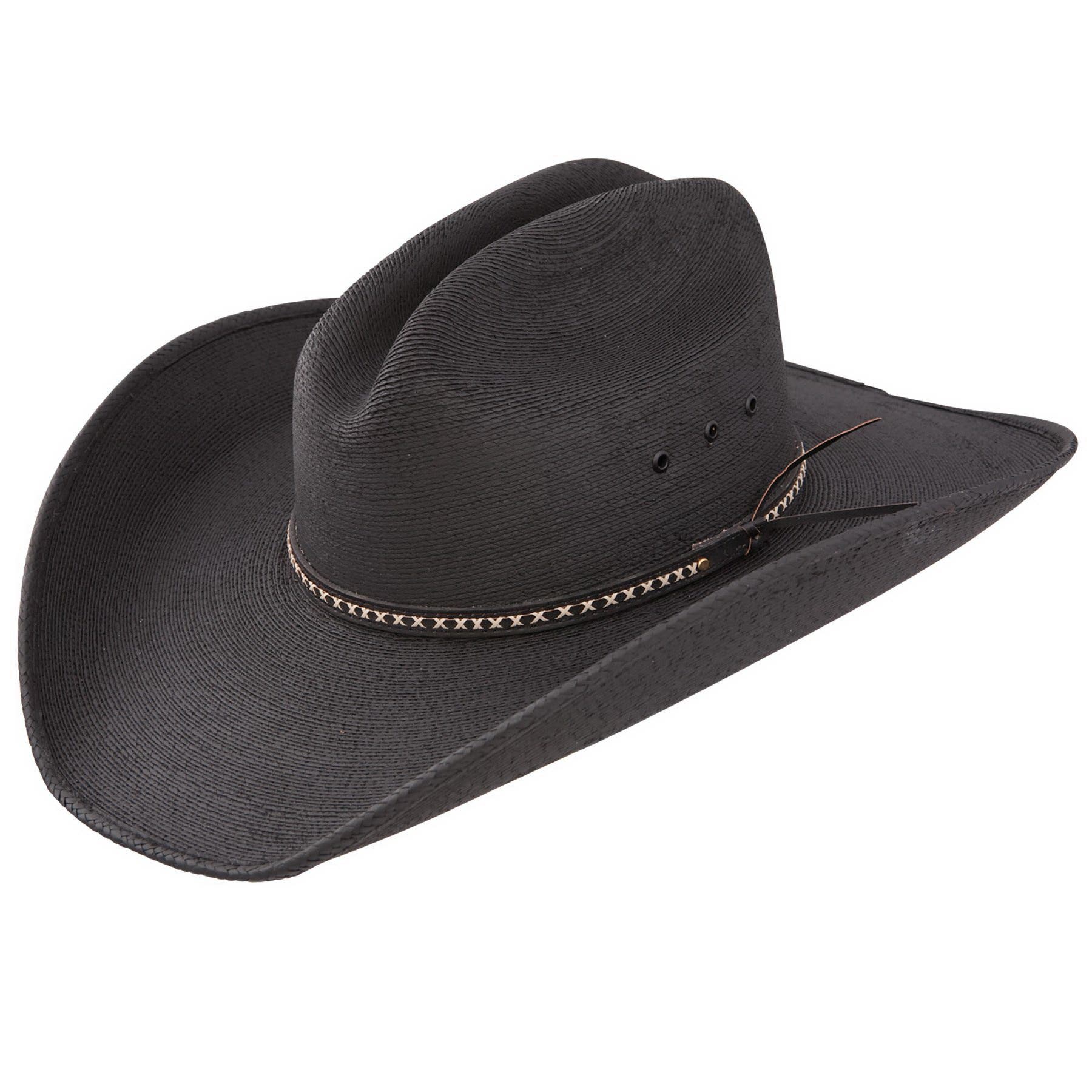 Resistol Jason Aldean Series RSASCSBJA410772 Hat, Regular Oval, 7-1/4 in, Leather/Palm, Black