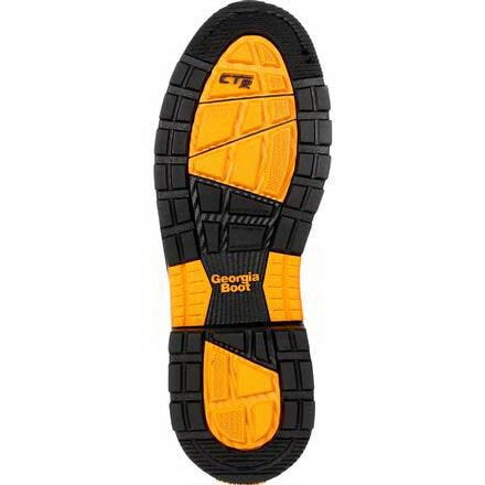 Georgia Boot Carbo-Tec Series Work Boots, Pull-On, M W, 13, Black/Brown, Leather, Zipper