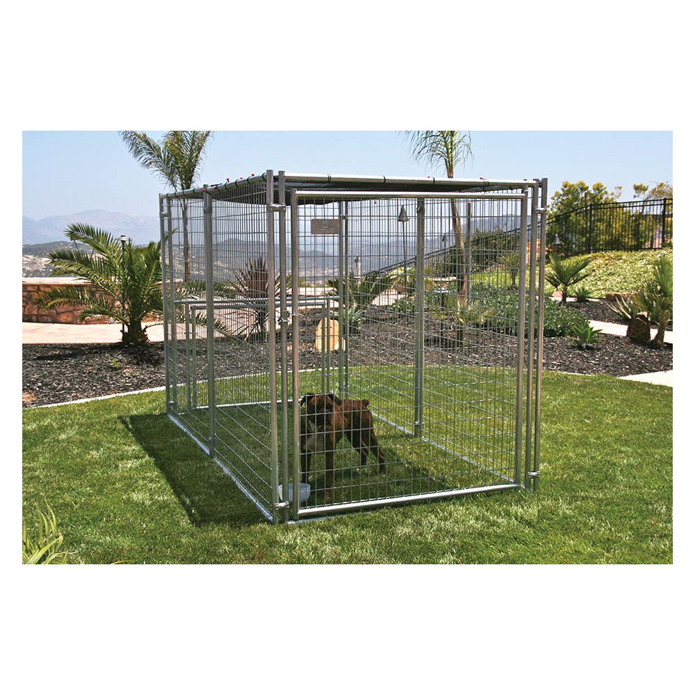 Rugged Ranch Durango DG510GVK Dog Kennel, 10 ft OAL, 5 ft OAW, 6 ft OAH, Galvanized/Metallic