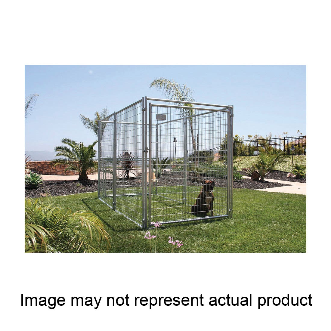 Rugged Ranch Durango DG510GVK Dog Kennel, 10 ft OAL, 5 ft OAW, 6 ft OAH, Galvanized/Metallic