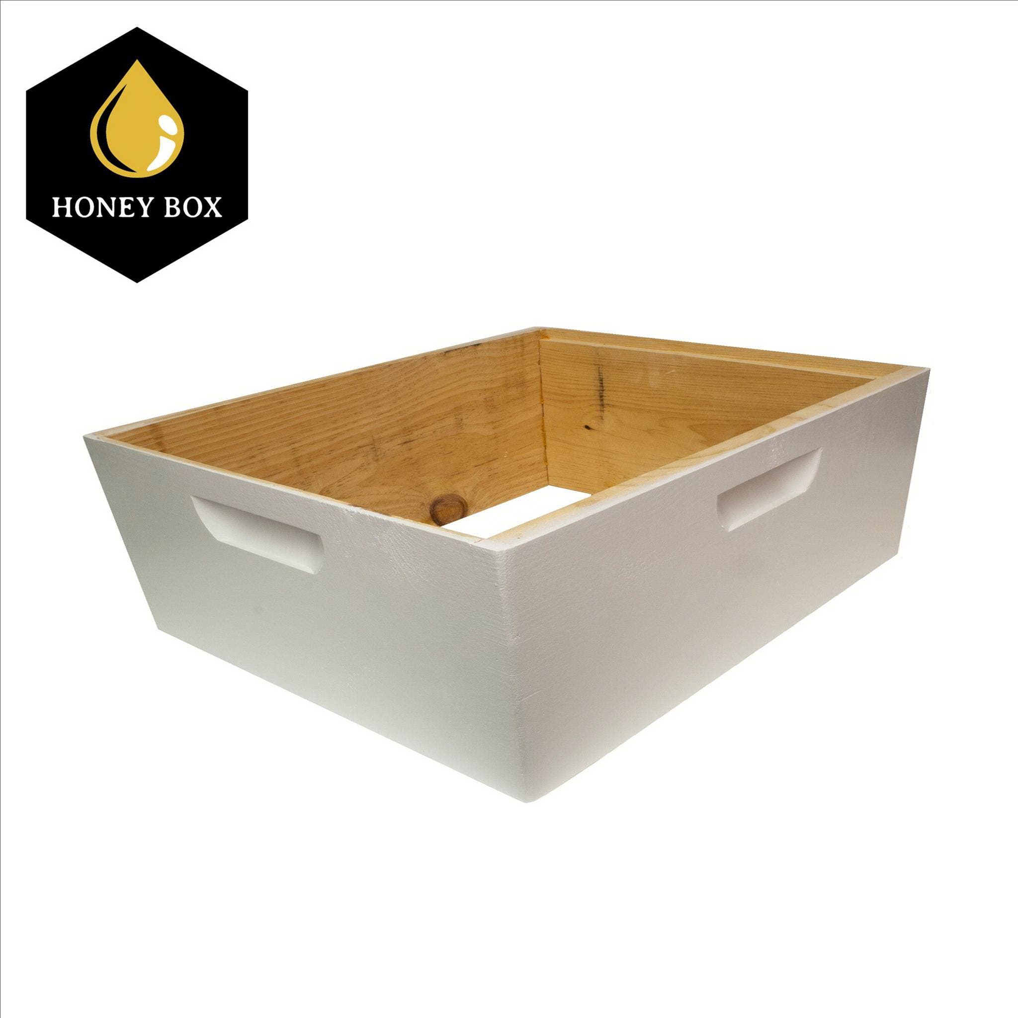 Harvest Lane Honey Bee Hive Box, Medium, Wood, White