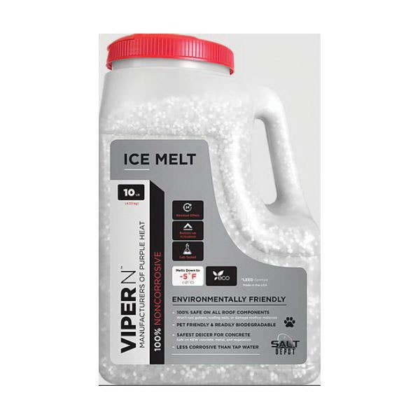 Salt Depot VN10J Ice Melt, Gray/White, Slight Vinegar, 10 lb, Jug