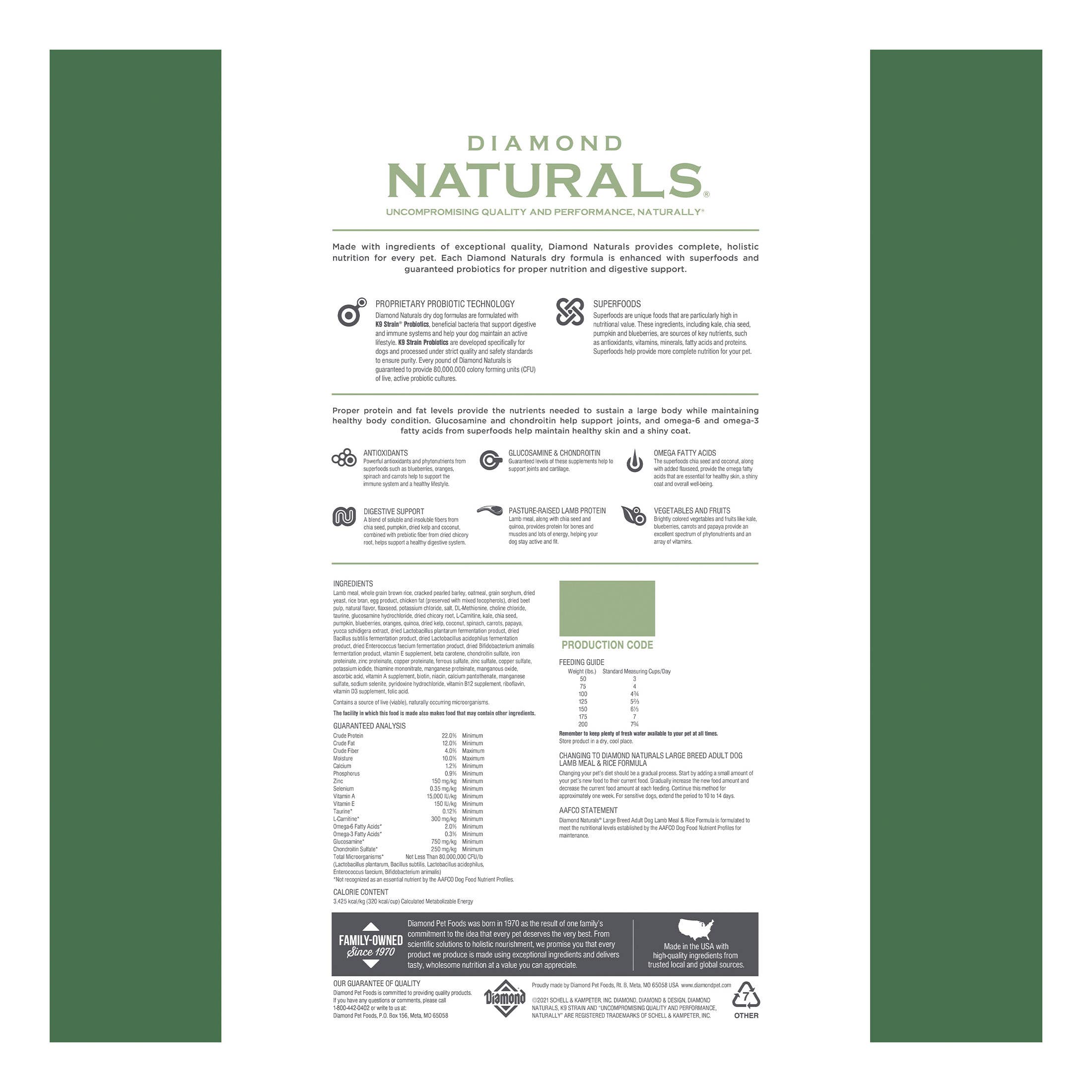 Diamond Naturals Large Breed Lamb Meal & Rice Dry Dog Food, 40 lb