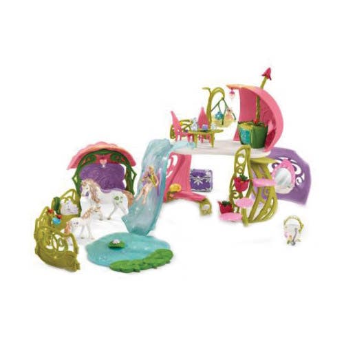 Schleich-S Glittering Flower House with Unicorns Playset, 55-Piece