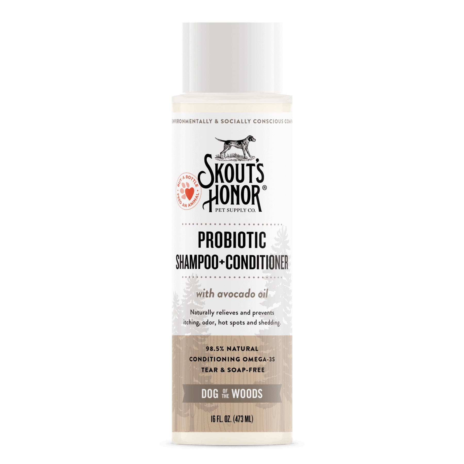 Skout's Pet Probiotic Shampoo and Conditioner, Sandalwood Vanilla, 16 oz