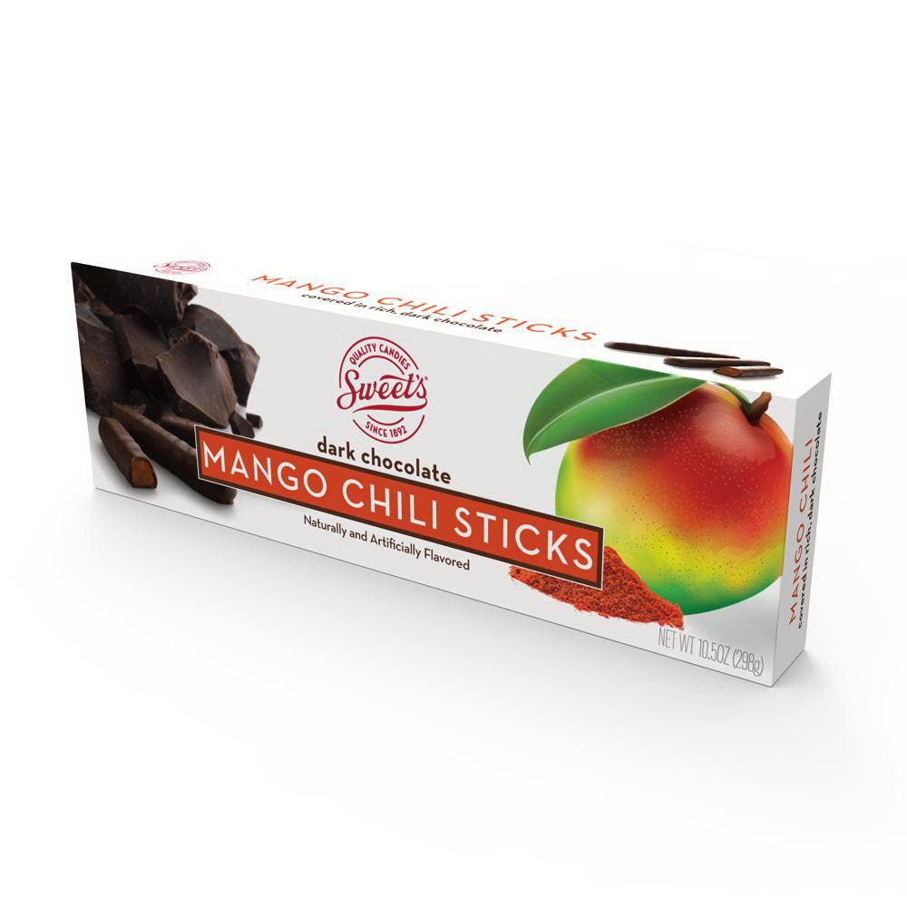 Sweet's Dark Chocolate, Stick, Mango Chili Flavor, 10.5 oz Box