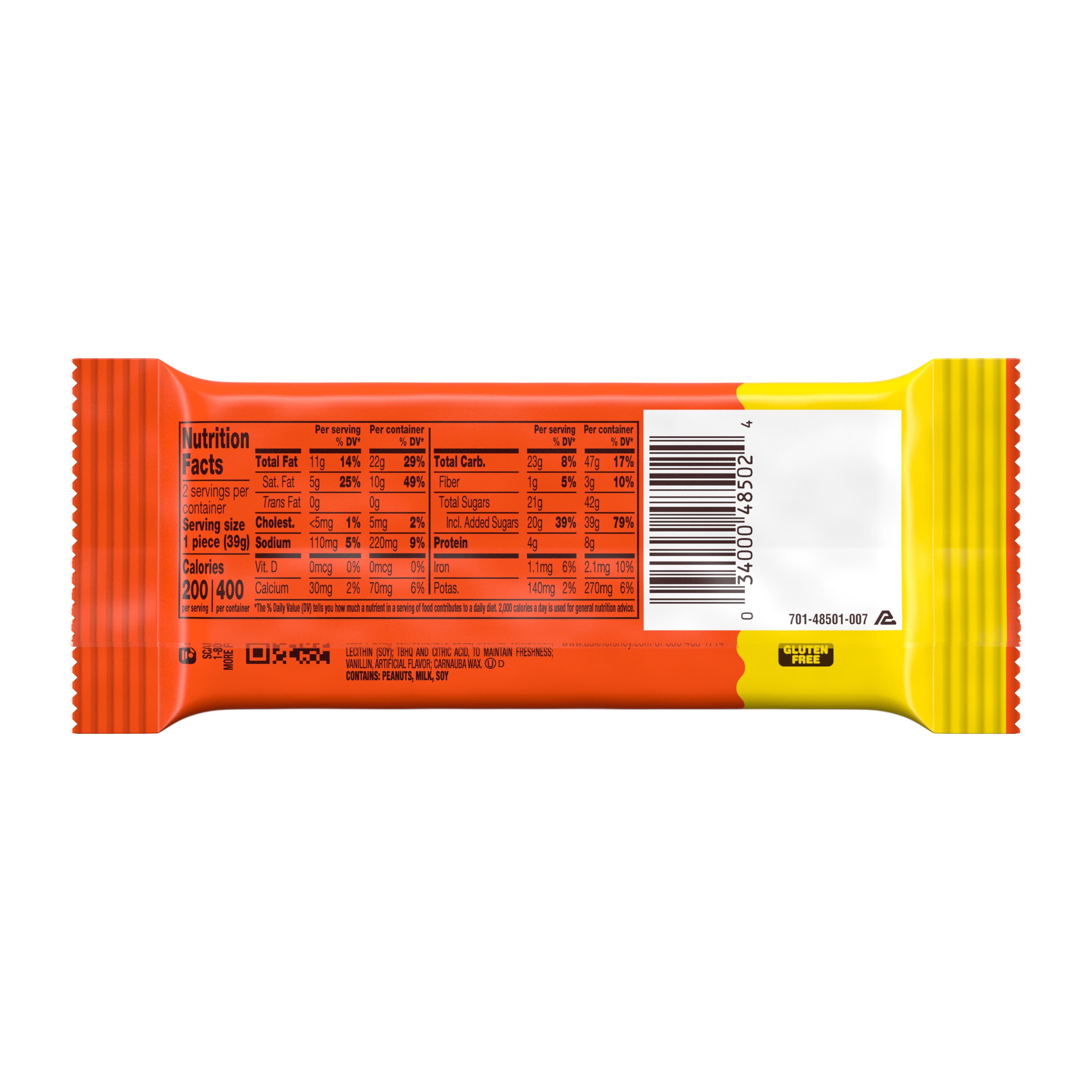 Reese's King Size Candy Cup, Bar, Milk Chocolate, Peanut Butter Flavor, 2.8 oz