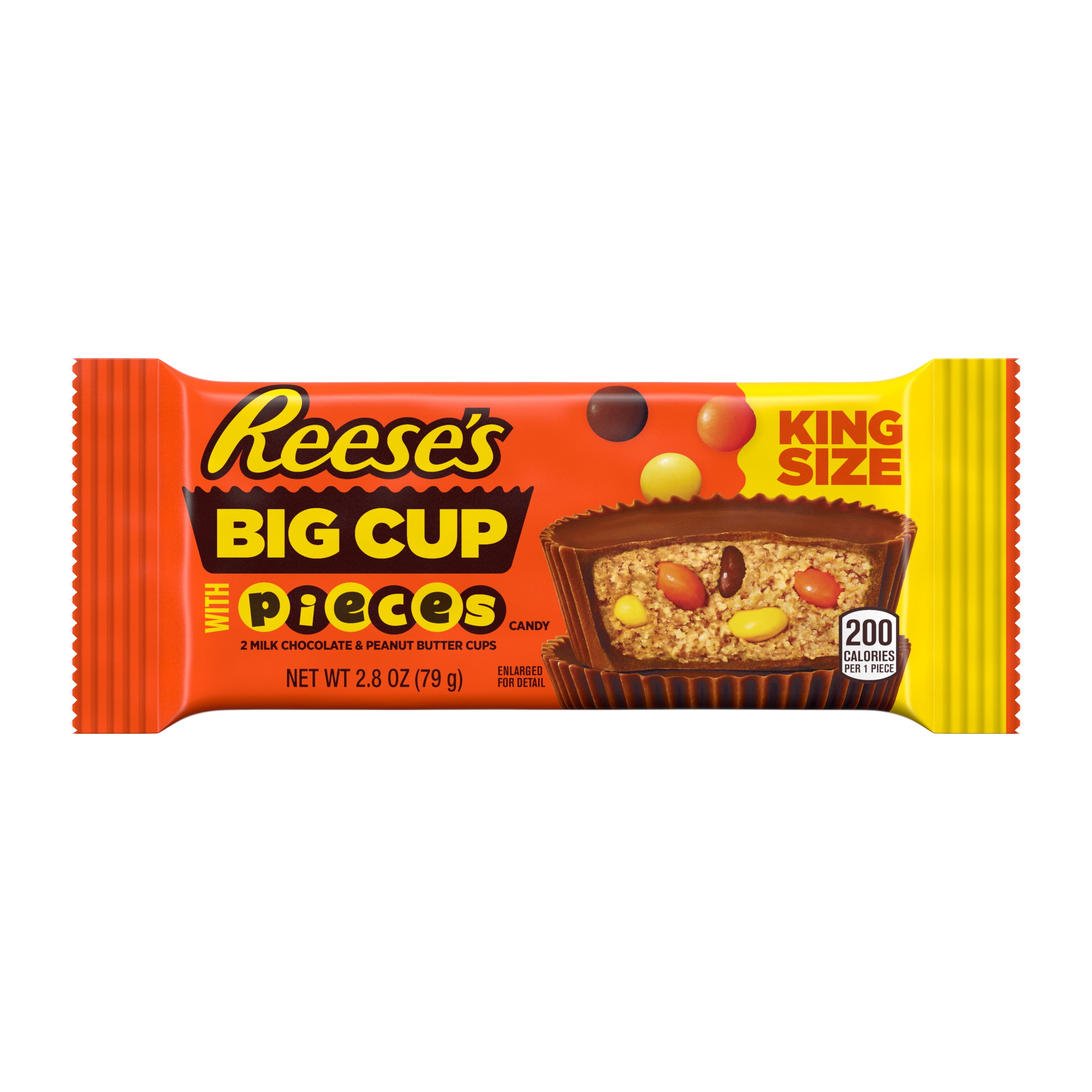 Reese's King Size Candy Cup, Bar, Milk Chocolate, Peanut Butter Flavor, 2.8 oz
