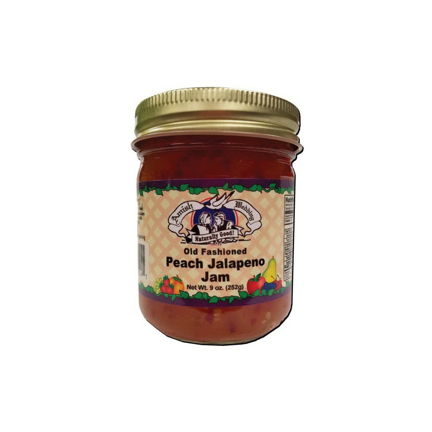 Amish Wedding Peach Jalapeno Jam, 9 oz Jar