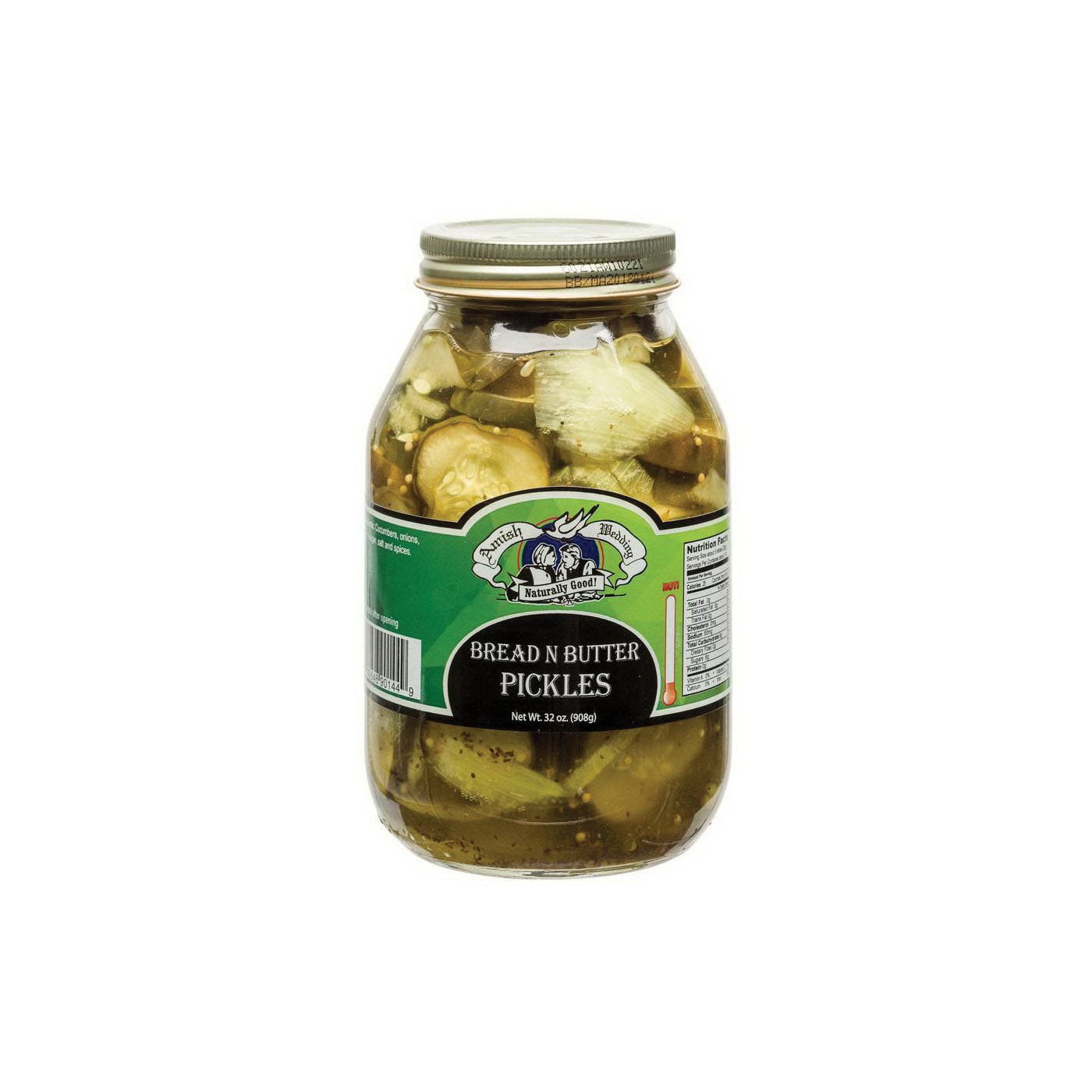 Amish Wedding Bread and Butter Pickles, 32 oz Jar