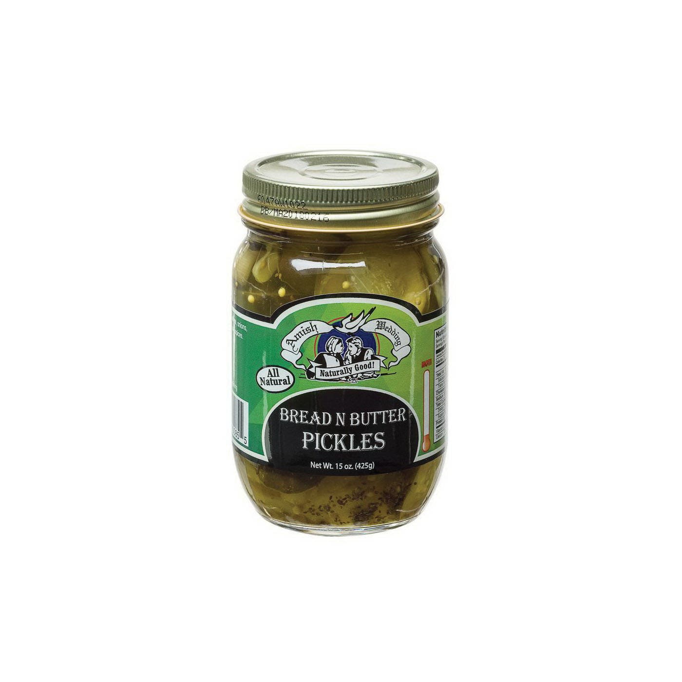 Amish Wedding Bread and Butter Pickles, 15 oz Jar