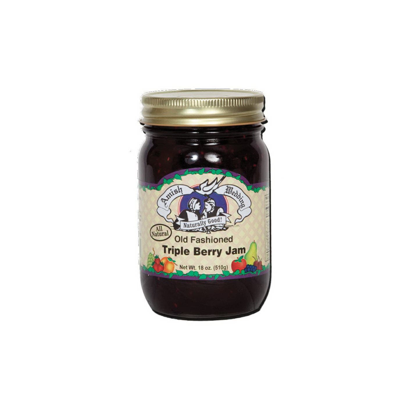 Amish Wedding Triple Berry Jam, 18 oz Jar