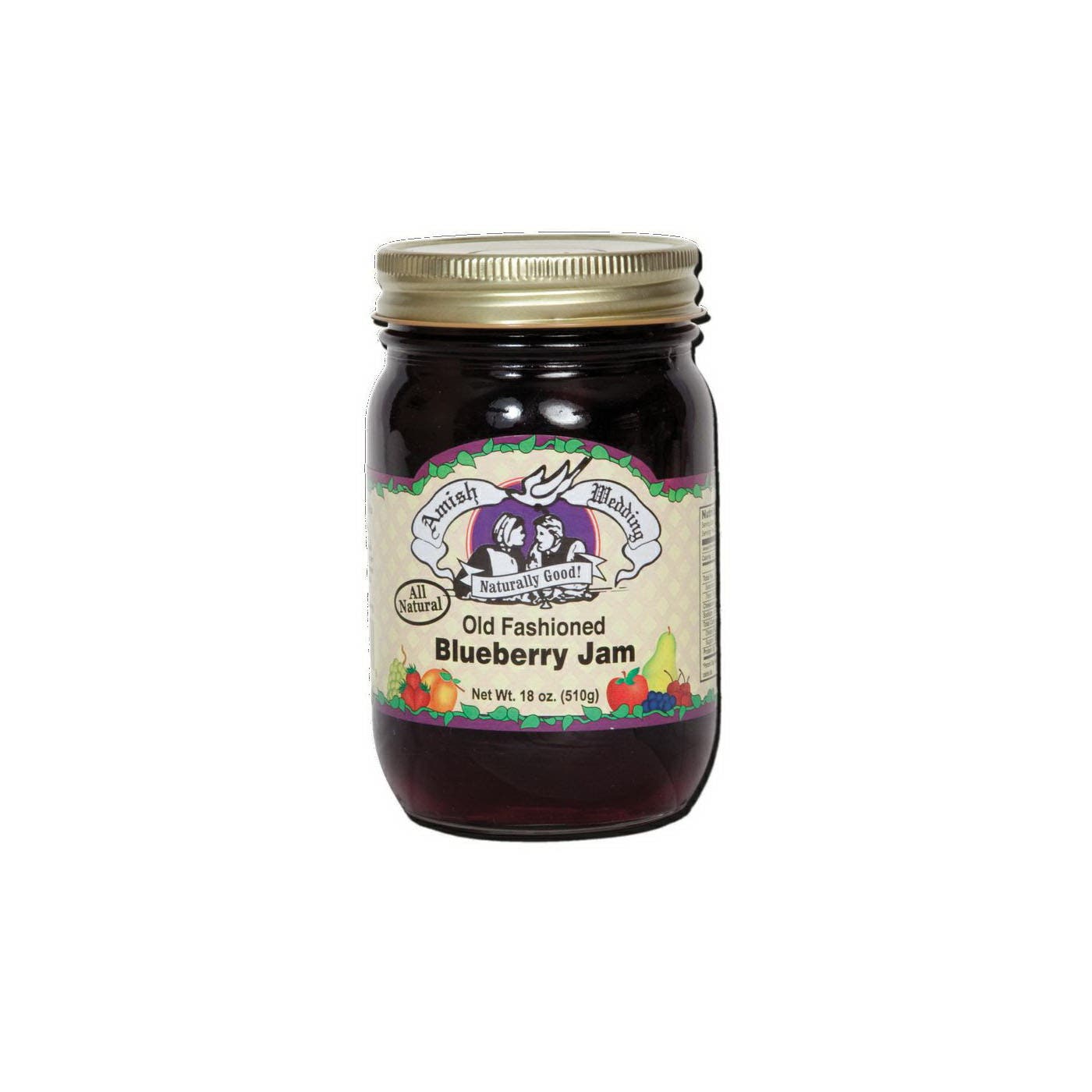 Amish Wedding Blueberry Jam, 18 oz Jar