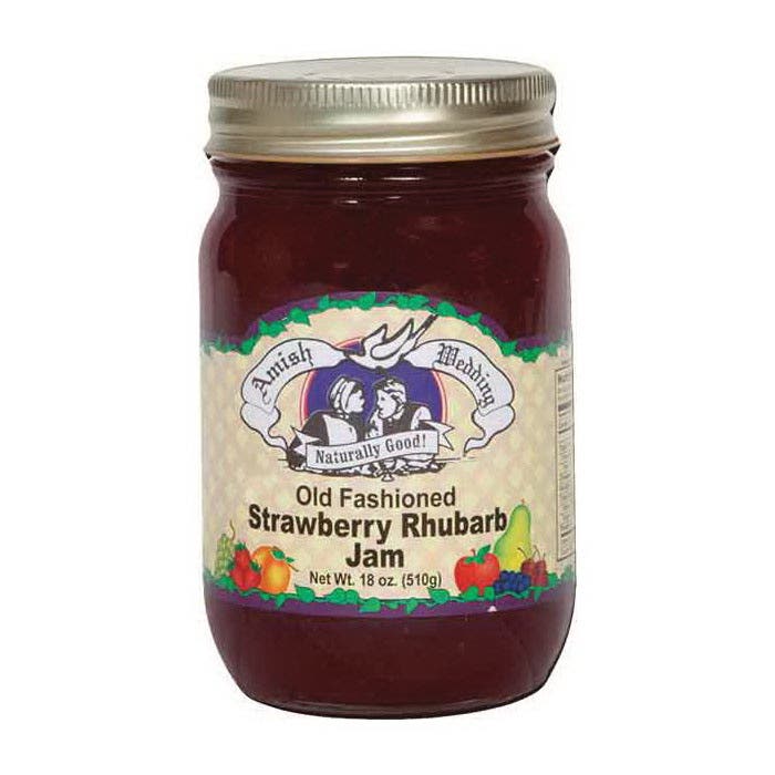 Amish Wedding Strawberry Rhubarb Jam, 18 oz Jar