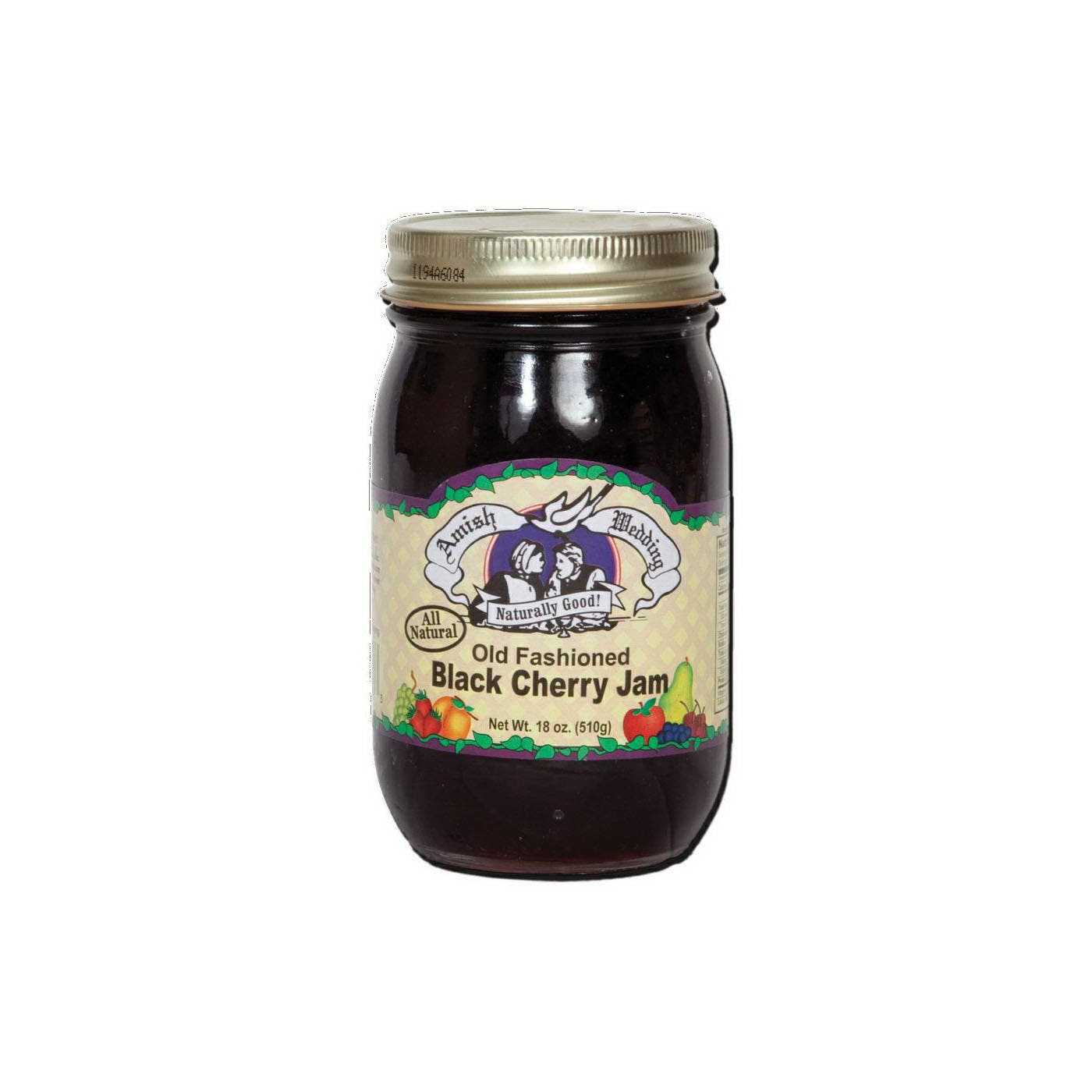 Amish Wedding Blackcherry Jam, 18 oz Jar
