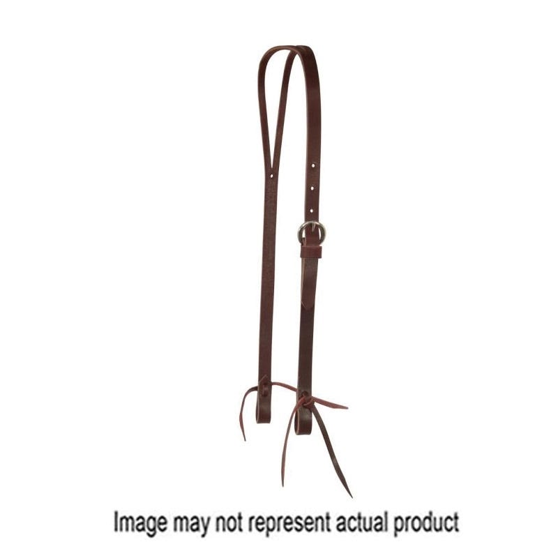 Circle Y Headstall, Slip Ear, Leather, Latigo/Nickel