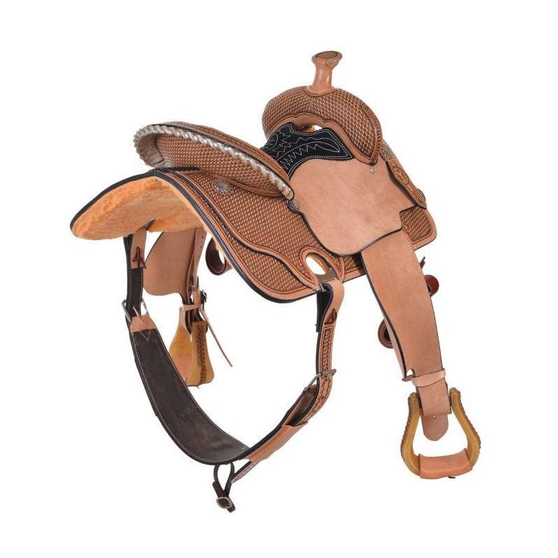Circle Y Cheyenne Antique/Black Suede Saddle, 13In.