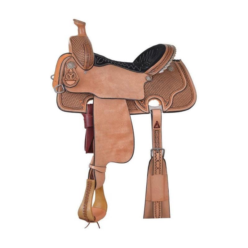 Circle Y Cheyenne Antique/Black Suede Saddle, 13In.