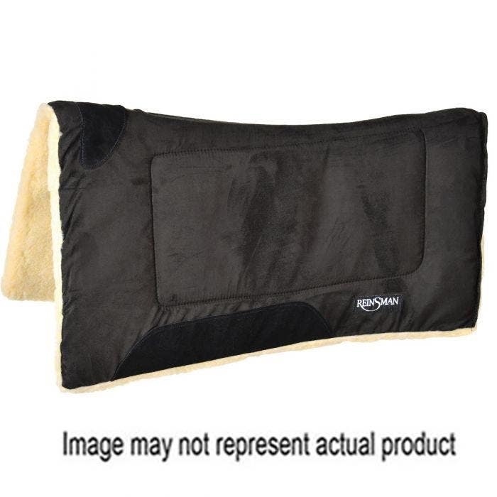 Reinsman Contoured Saddle Pad, 3/4 in Thick, Fleece/Herculean Fabric, Black