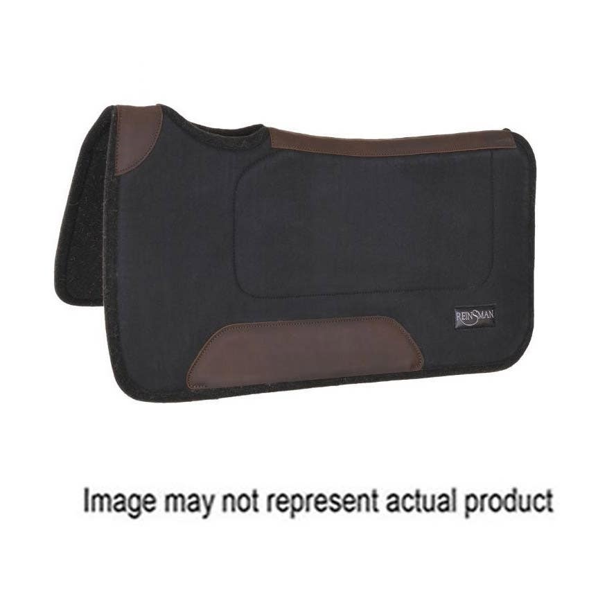 Reinsman Saddle Pad, 1 in Thick, Wool, Burgundy/Tan