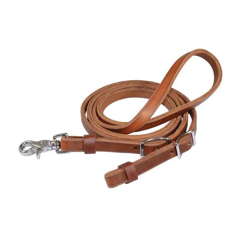 Circle Y Contest Rein, 7 ft L, 5/8 in W, Leather/Stainless Steel, Harness