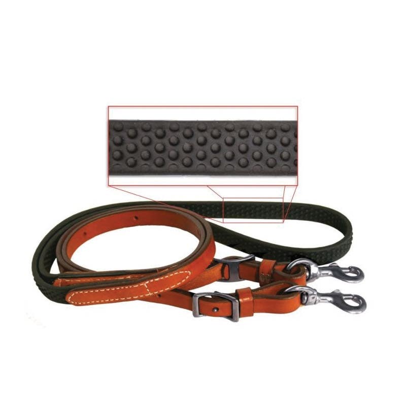 Circle Y Contest Rein, 7 ft L, 3/4 in W, Conway Buckle, Leather/Stainless Steel, Regular Oil