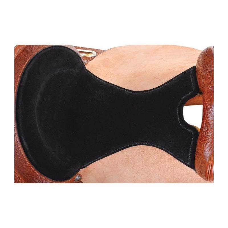 Circle Y Proven Mansfield Black Suede Saddle, 16 In., Wide Bar
