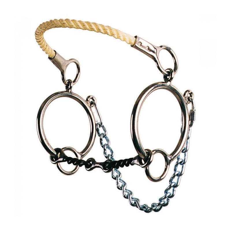 Reinsman Rope Nose Hackamore Bit, 5 in Mouth, Sweet Iron