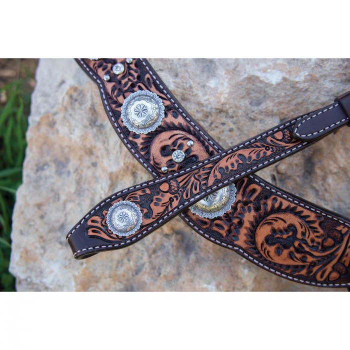 Reinsman Browband Headstall, Acorn Oak, Vintage