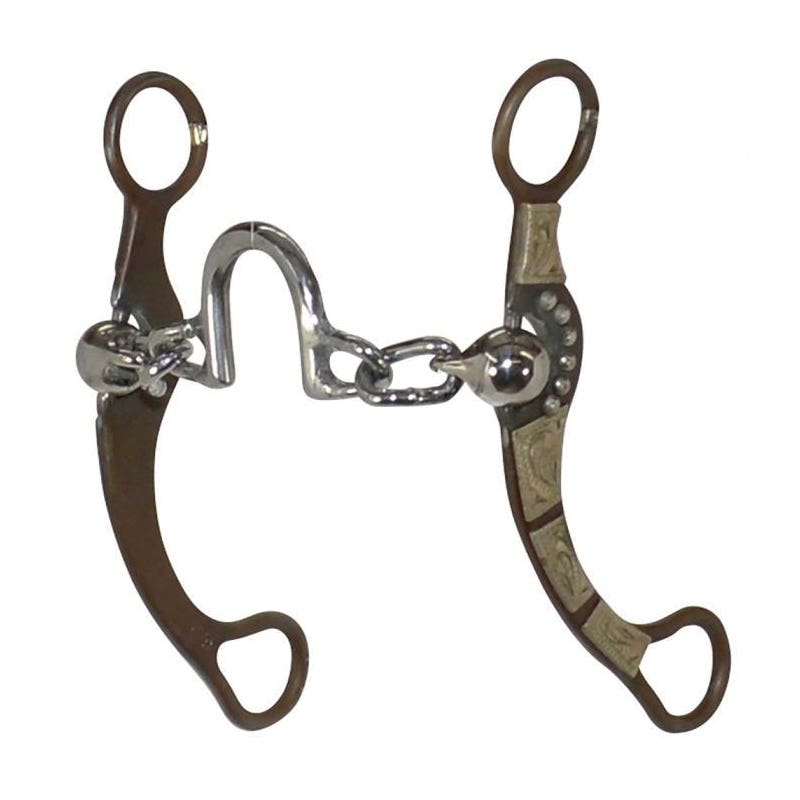 Reinsman Curb Port Chain Mouth Bit, 5 in Mouth, German Silver