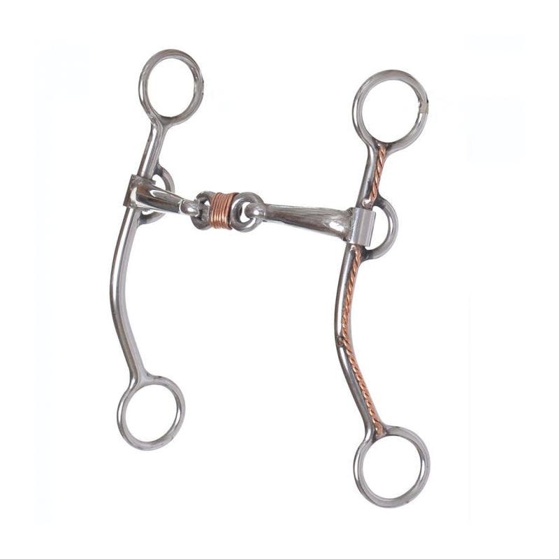 Reinsman Wrapped French Link Bit, 5 in Mouth, Copper/Stainless Steel