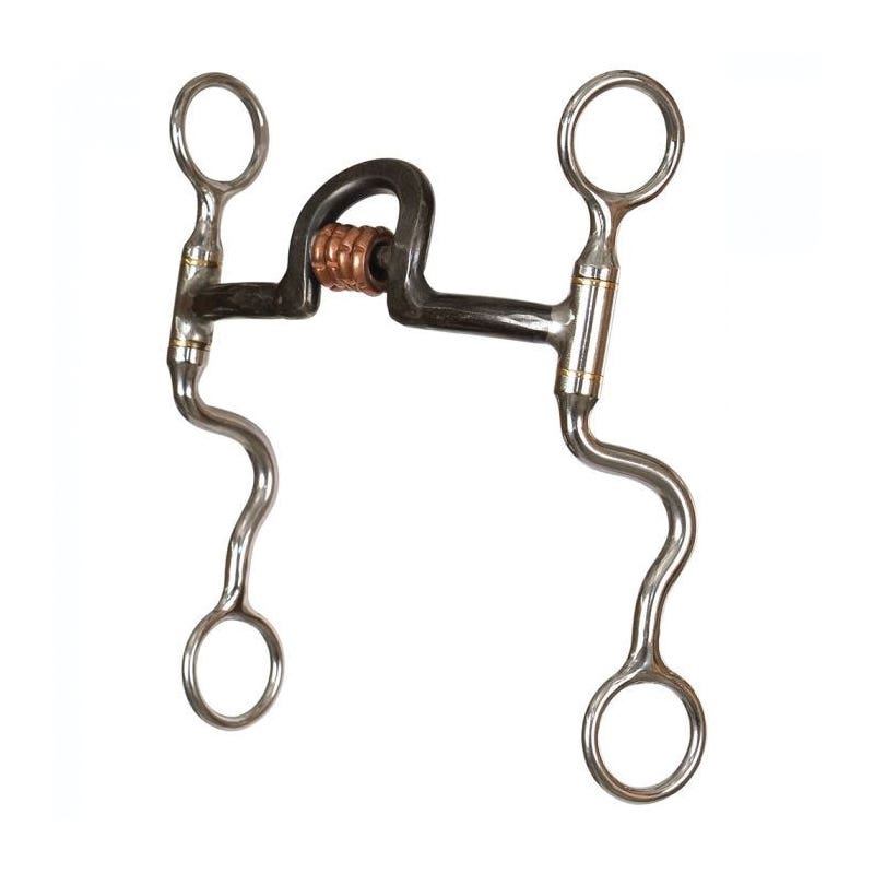 Reinsman Curb Classic Bit with Roller, 5 in Mouth, Copper/Sweet Iron