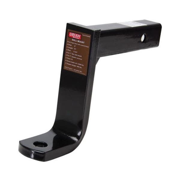 Uriah Products UT620008 Ball Mount, 10 in L, 8 in Drop, 6-3/4 in Rise, Steel, Black Enamel/Powder-Coated
