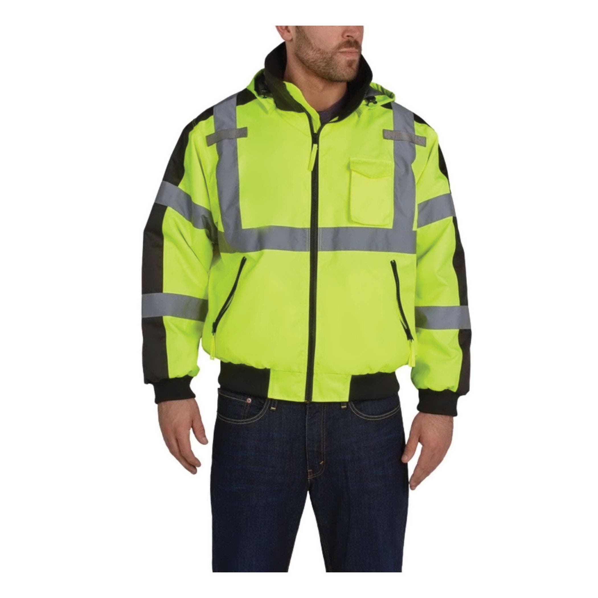Utility Pro UHV575-YEL-XL Three-Season Bomber Jacket, XL, Men's, Fits to Chest Size: 46 to 48 in, PTFE