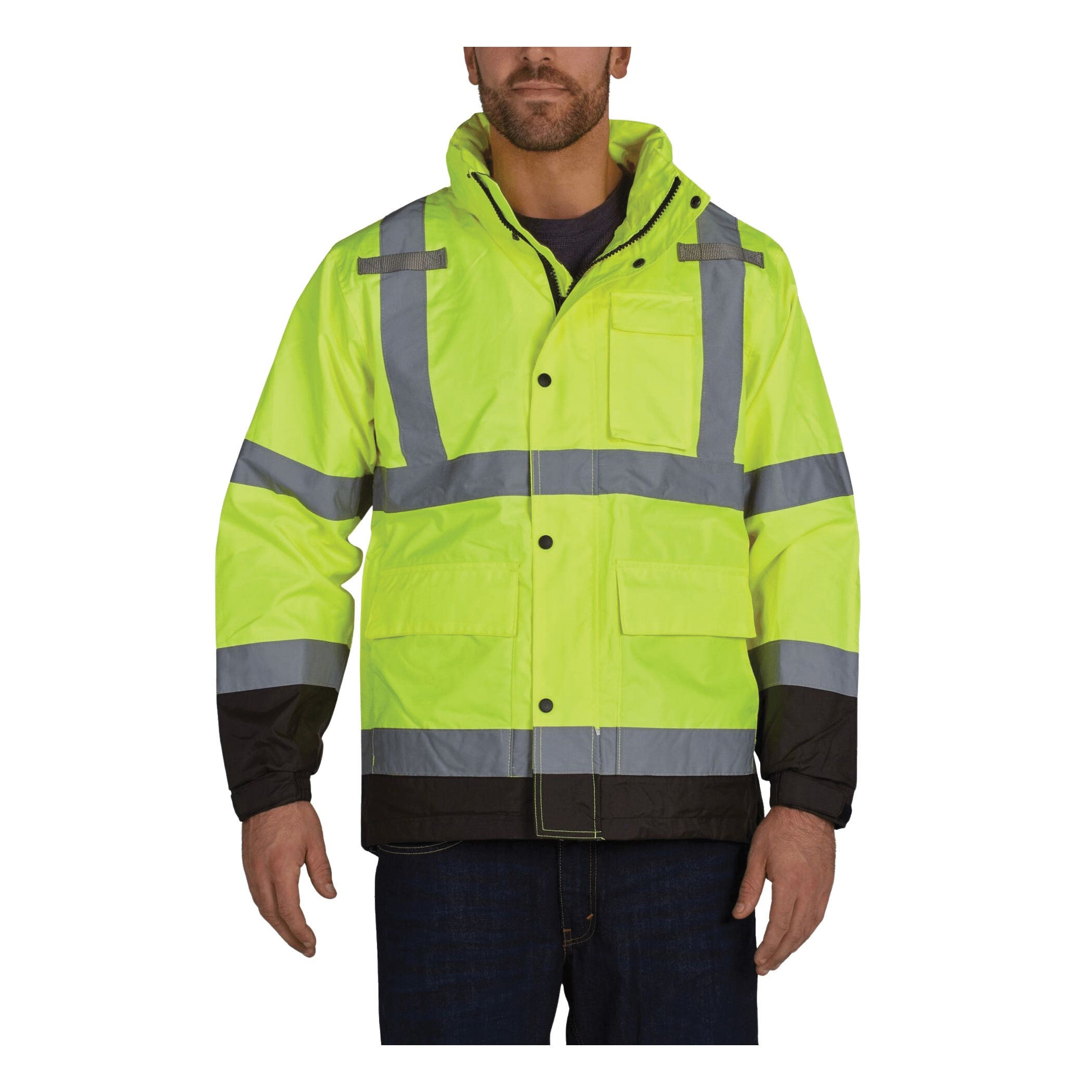 Utility Pro UHVR642 L Rain Jacket, L, Polyester, Yellow