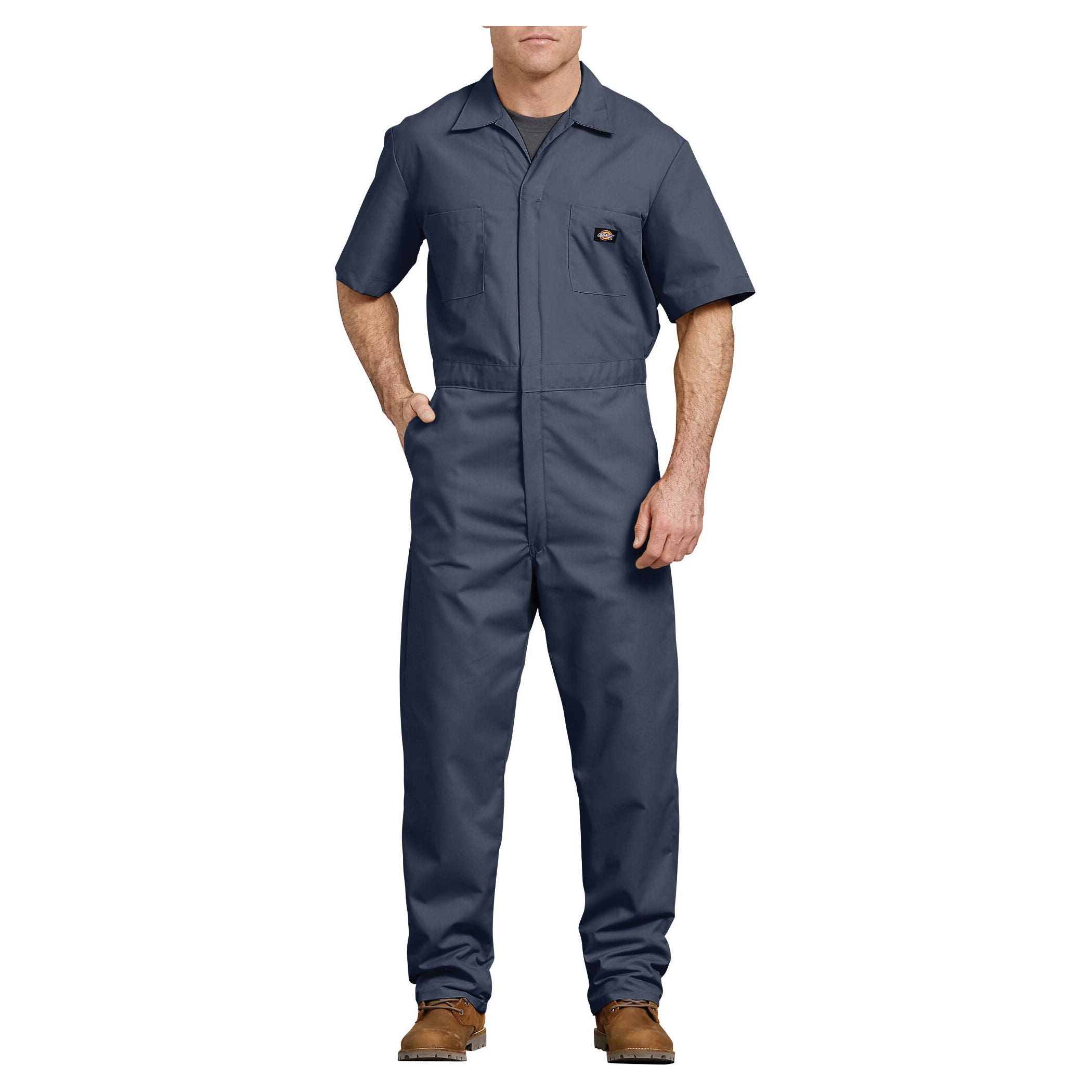 Dickies 33999DN-3XLRG Coveralls, 3XL, Fits to Chest Size: 54 to 56 in, Cotton/Polyester/Poplin, Dark Navy Blue, Regular