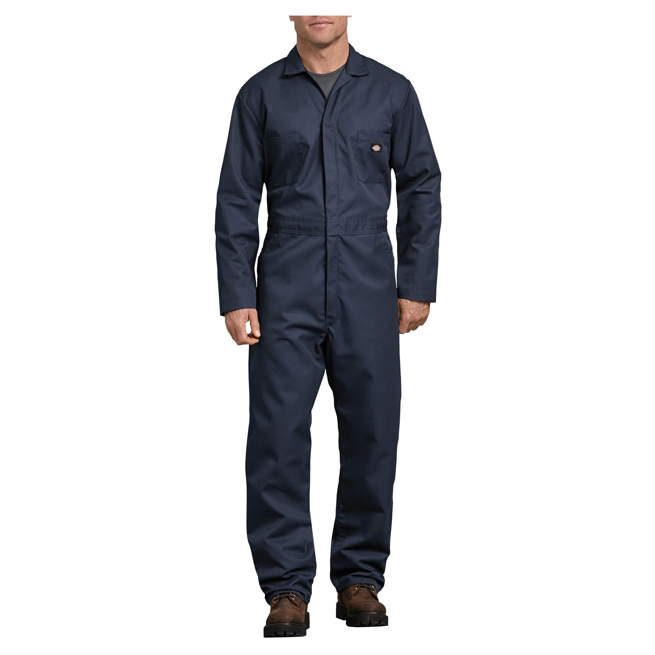 Dickies Coveralls, S, Fits to Chest Size: 34 to 36 in, Cotton/Polyester/Twill, Dark Navy Blue, Regular
