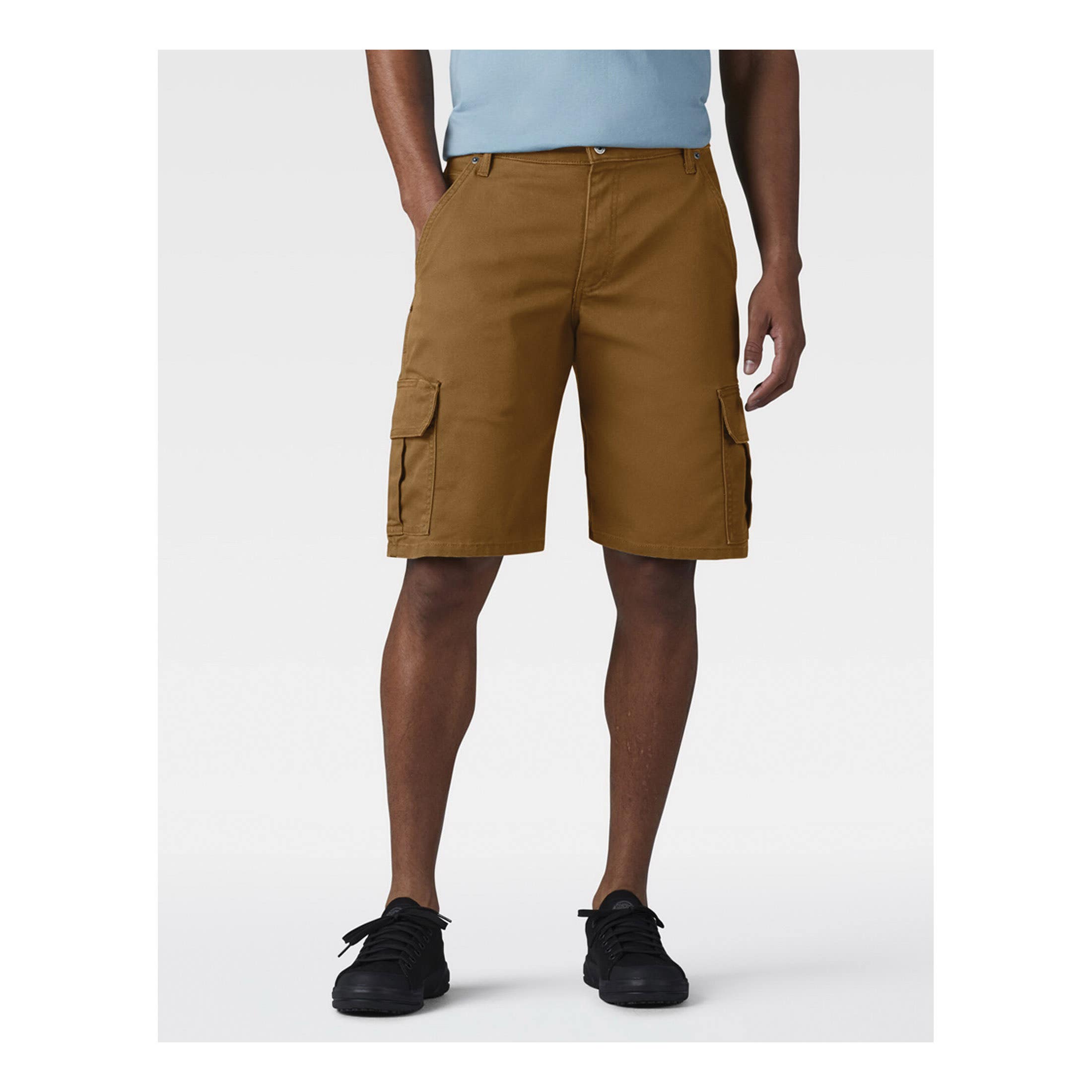 Dickies Cargo Shorts, 34, Cotton/Lycra/Polyester, Stonewashed Brown Duck