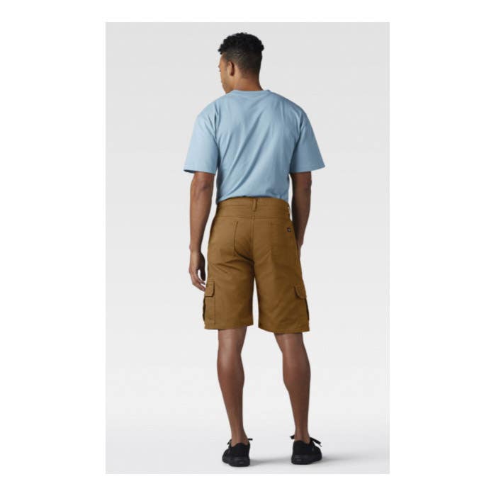 Dickies Cargo Shorts, 34, Cotton/Lycra/Polyester, Stonewashed Brown Duck