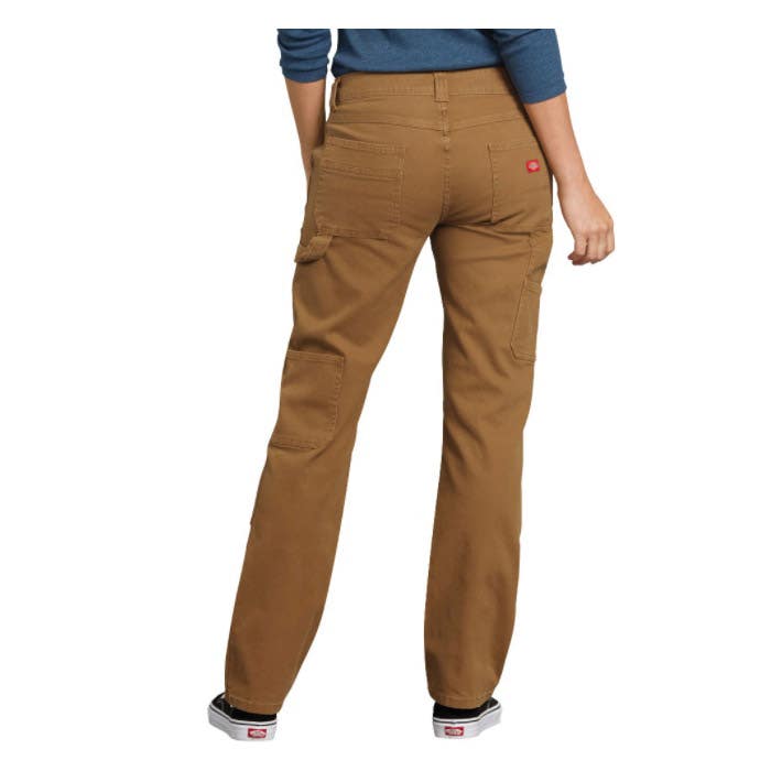 Dickies Carpenter Pants, 4, 27-1/2 in Waist, Brown Duck, Relaxed, Straight Fit, Regular, Stretchable