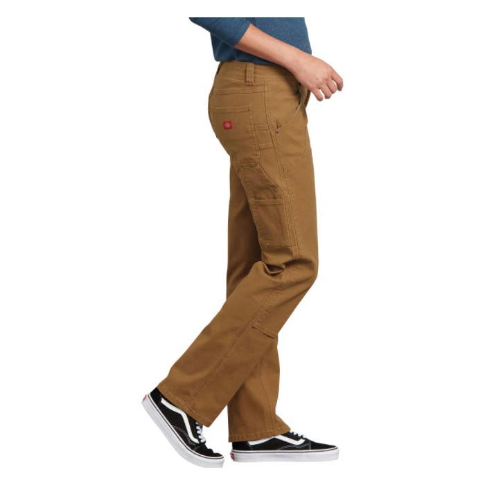 Dickies Carpenter Pants, 16, 35 in Waist, Brown Duck, Relaxed, Straight Fit, Regular, Stretchable